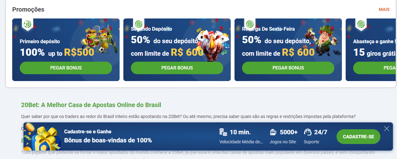 20bet bonuses